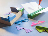 Bookbinding Set #3A: Section Punching Cradle Type A + Corner Cutting Jigs + Corner Clamps for Boxmaking (3d-printed, Mark II)