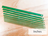 Set of Thin Spacers (Imperial) Gauges/Straightedges for Bookbinding, Cartonnage, and Other Crafts (2.5 mm high, 3d-printed, Mark II)