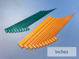 Set of Thin L-Spacers (Imperial) Gauges/Straightedges for Bookbinding, Cartonnage, and Other Crafts (2.5 mm high, 3d-printed, Mark II)