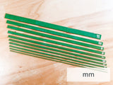 Set of Thin Spacers (Metric) Gauges/Straightedges for Bookbinding, Cartonnage, and Other Crafts (2.5 mm high, 3d-printed, Mark II)