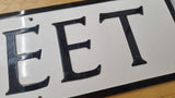 Vintage Parchment Street Road Sign from Chichester, UK