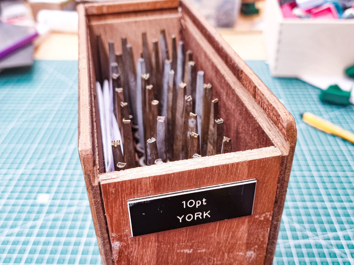 Vintage Set of Brass Handle Letters for Gilding / Blind Tooling Leathe