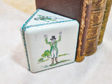 Pair of Antique Delft-Style Painted Bookends Themed with Hunting