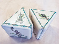 Pair of Antique Delft-Style Painted Bookends Themed with Hunting