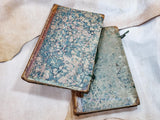 Pair of Antique 18th-Century Blank Ledgers (blank, ca. 550 pages each, laid paper, Whatman paper rubricator, half-leather binding)