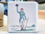 Pair of Antique Delft-Style Painted Bookends Themed with Hunting