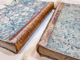 Pair of Antique 18th-Century Blank Ledgers (blank, ca. 550 pages each, laid paper, Whatman paper rubricator, half-leather binding)