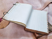 Pair of Antique 18th-Century Blank Ledgers (blank, ca. 550 pages each, laid paper, Whatman paper rubricator, half-leather binding)