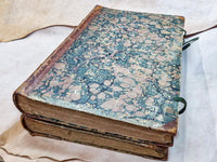 Pair of Antique 18th-Century Blank Ledgers (blank, ca. 550 pages each, laid paper, Whatman paper rubricator, half-leather binding)