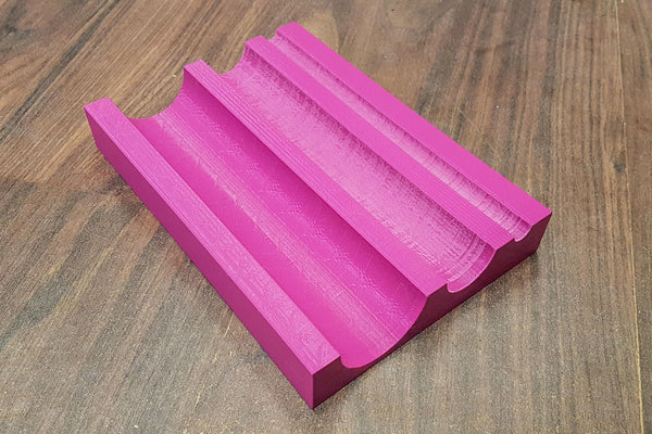 20x4 cm Two-Sided Spine Rounding Tool with 7 Grooves (Rondzetblok / Rundeholz, 3D-Printed)