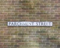 Vintage Parchment Street Road Sign from Chichester, UK