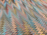 Marbled Paper: Burgundy, Teal & Yellow Chevron by Papier Prina (sheets with a cut)