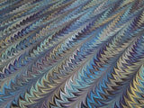 Marbled Paper: Blue & Gold Fern Pattern by Papier Prina