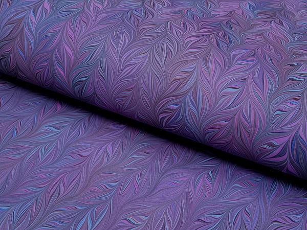 Marbled Paper: Purple Feathered Chevron by Papier Prina